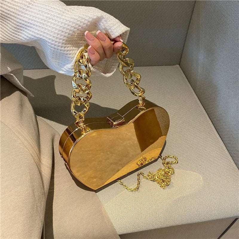 Golden Apple Metal Chain Bag - Uniquely You Online - Handbag