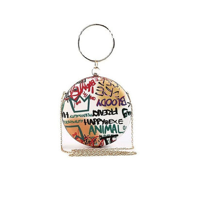 Graffiti Round Disk Clutch - Uniquely You Online - Clutch