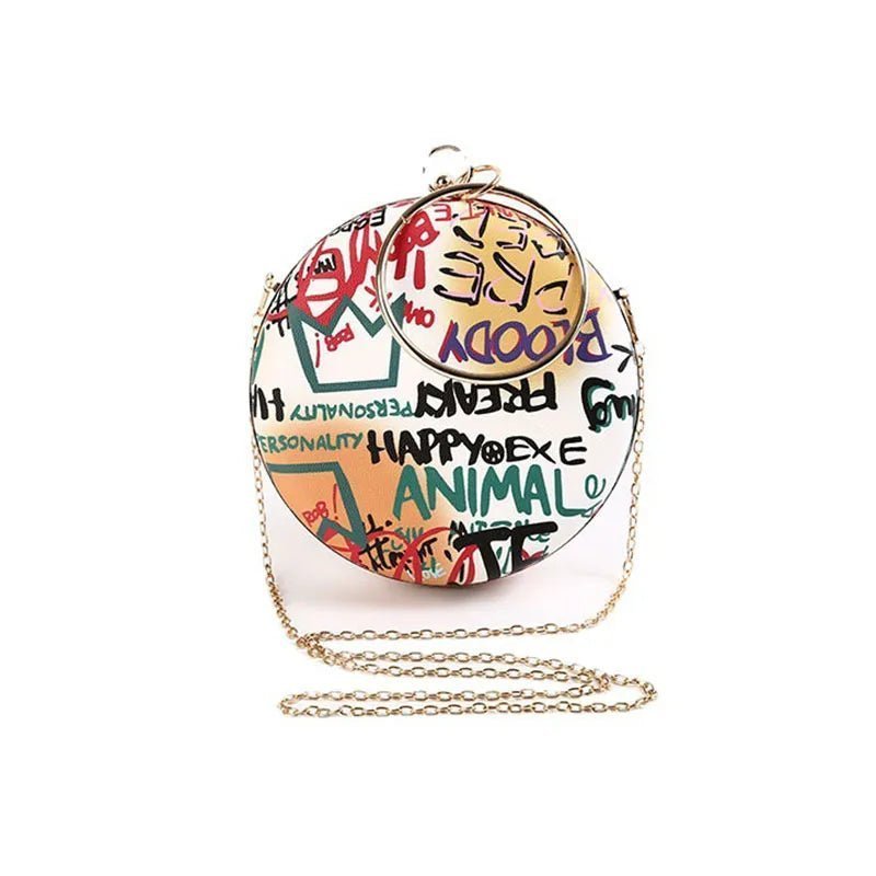 Graffiti Round Disk Clutch - Uniquely You Online - Clutch