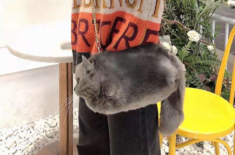 Gray Cat Faux Fur Novelty Bag - Uniquely You Online - Handbag