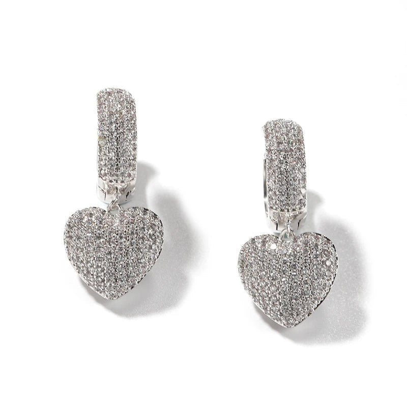 Heart CZ Drop Earrings - Uniquely You Online - Earrings