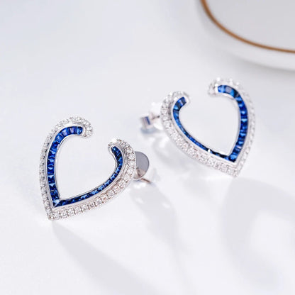 Heart Sapphire Diamond Earrings - Uniquely You Online - Earrings