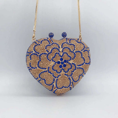 Heart Shaped Crystal Flower Bag - Uniquely You Online - Handbag