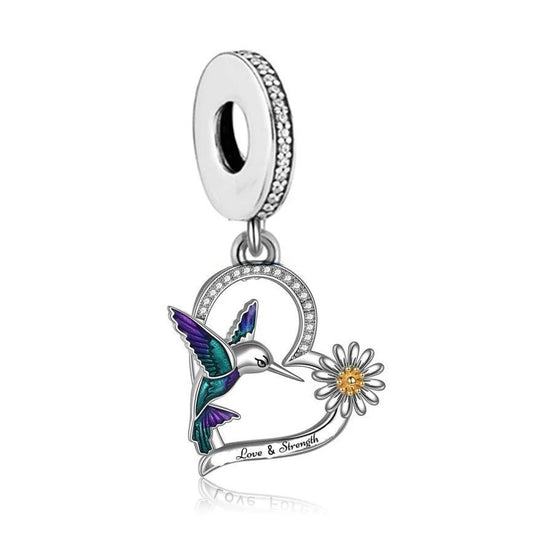 Hummingbird and Sunflower Charm - Uniquely You Online - Charms