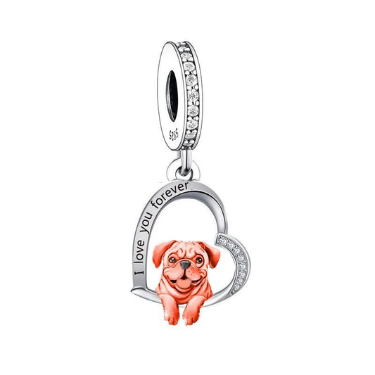 I Love You Forever Pug Charm - Uniquely You Online - Charms