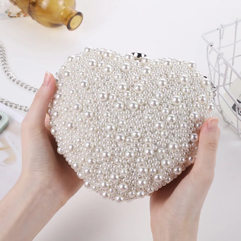 Ivory Pearl Heart Clutch - Uniquely You Online - Clutch