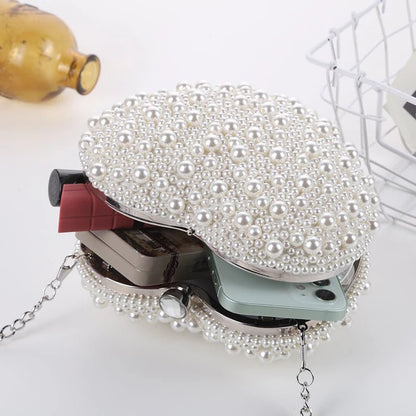 Ivory Pearl Heart Clutch - Uniquely You Online - Clutch