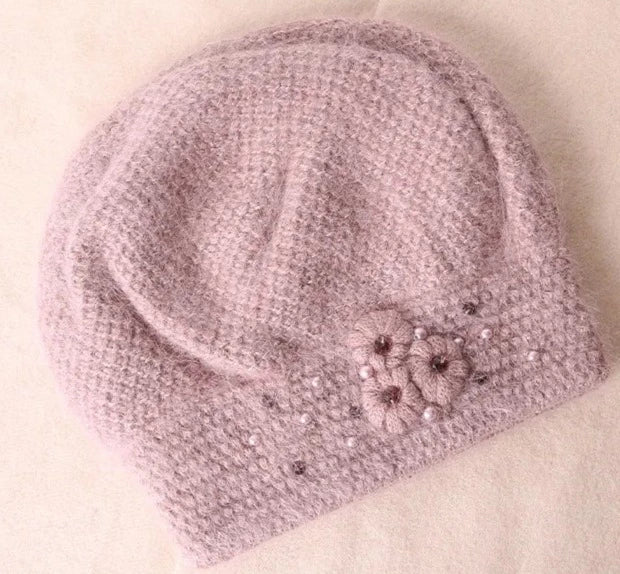 Knitted Flower Beret - Uniquely You Online - Hat