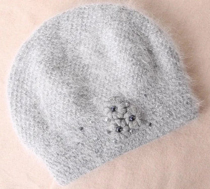 Knitted Flower Beret - Uniquely You Online - Hat