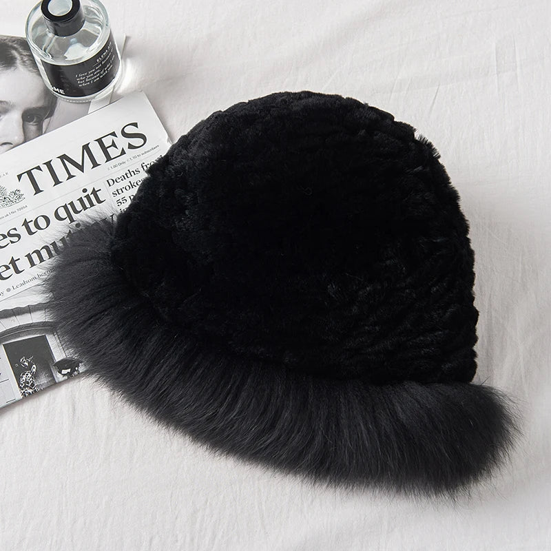 Knitted Fur Bucket Hat - Uniquely You Online - Hat