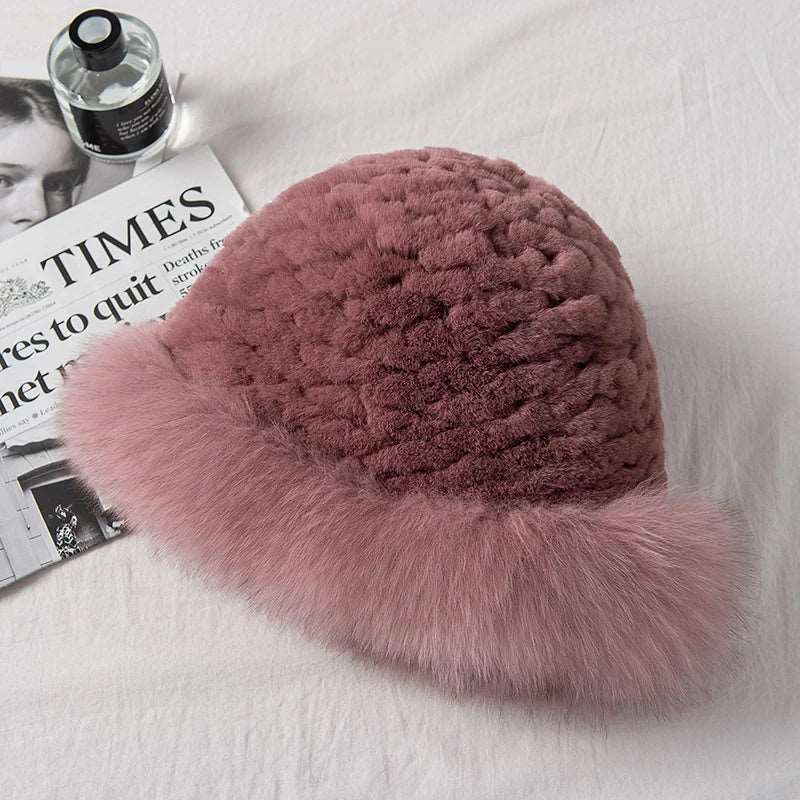 Knitted Fur Bucket Hat - Uniquely You Online - Hat