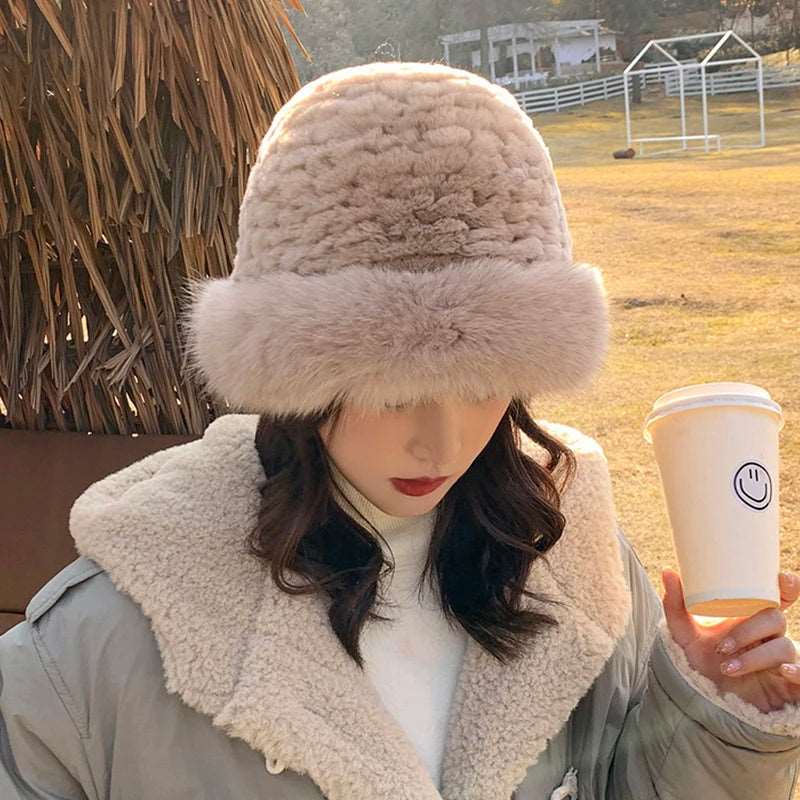 Knitted Fur Bucket Hat - Uniquely You Online - Hat