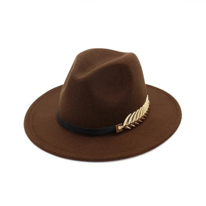 Leaf Band Panama Fedora Hat - Uniquely You Online - Hat