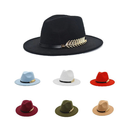 Leaf Band Panama Fedora Hat - Uniquely You Online - Hat