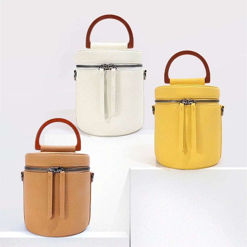 Leather Sling Cylinder Bucket Bag - Uniquely You Online - Handbag