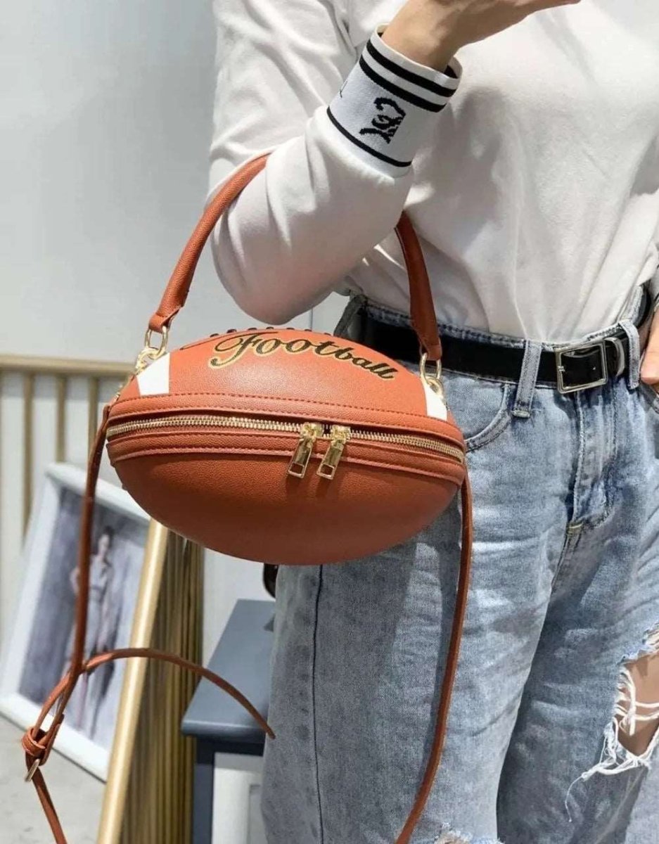 Leather Top Handle Football Handbag - Uniquely You Online - Handbag
