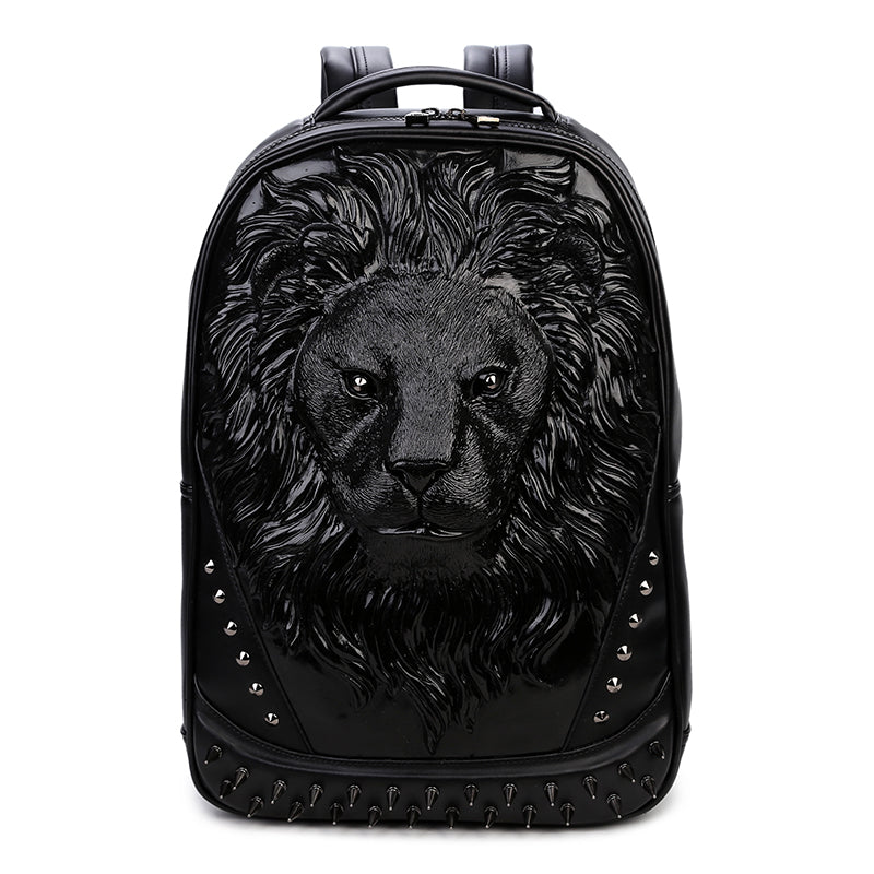 Lion Head Studded 3D Backpack - Uniquely You Online - Backpack