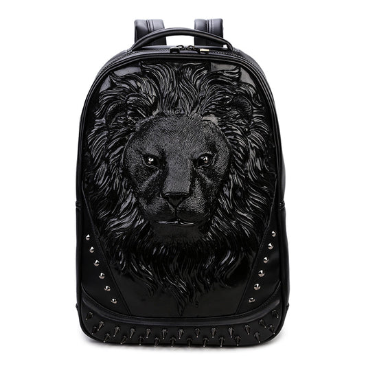 Lion Head Studded 3D Backpack - Uniquely You Online - Backpack