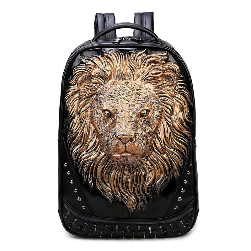 Lion Head Studded 3D Backpack - Uniquely You Online - Backpack