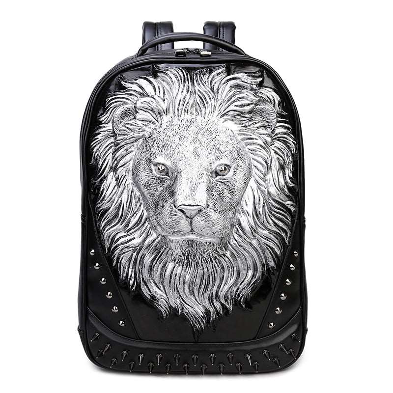Lion Head Studded 3D Backpack - Uniquely You Online - Backpack