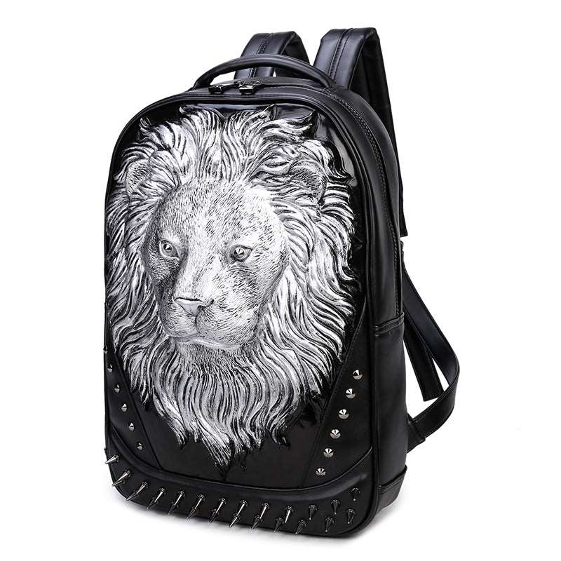 Lion Head Studded 3D Backpack - Uniquely You Online - Backpack