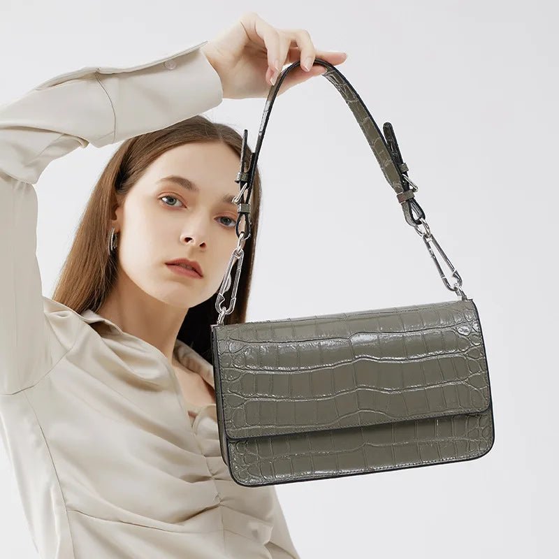 Lux Embossed Leather Handbag - Uniquely You Online - Handbag