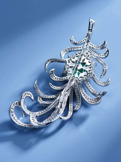 Lux Emerald Feather Brooch - Uniquely You Online - Brooch