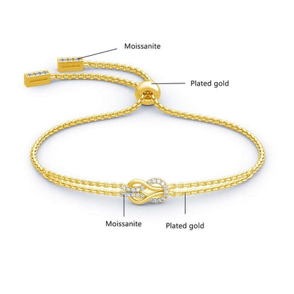 Lux Moissanite Couple Charm Adjustable Bracelet - Uniquely You Online - Bracelet