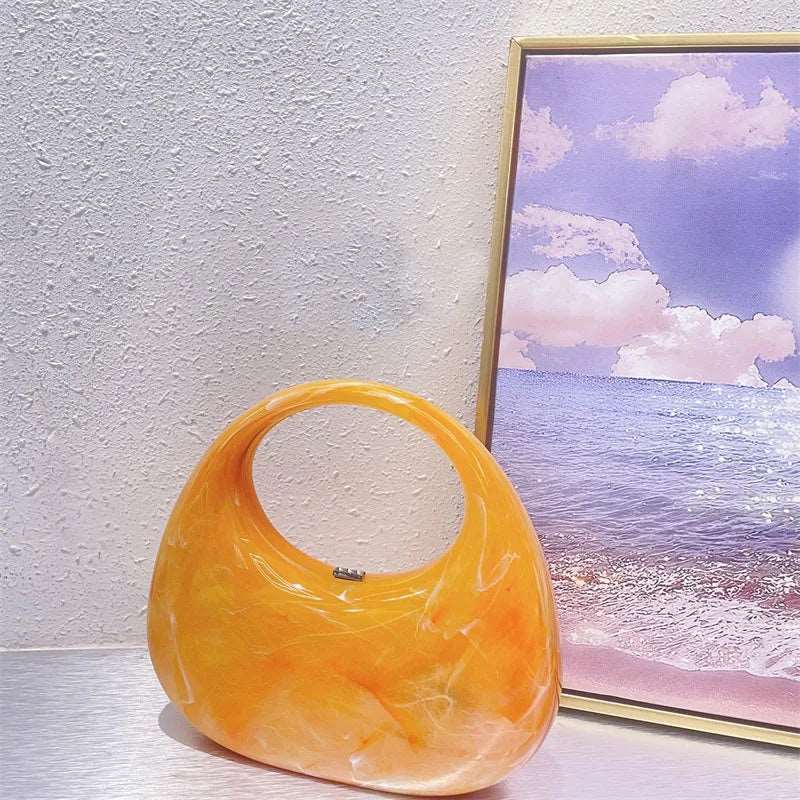 Marbled Candy Transparent Acrylic Clutch - Uniquely You Online - Clutch