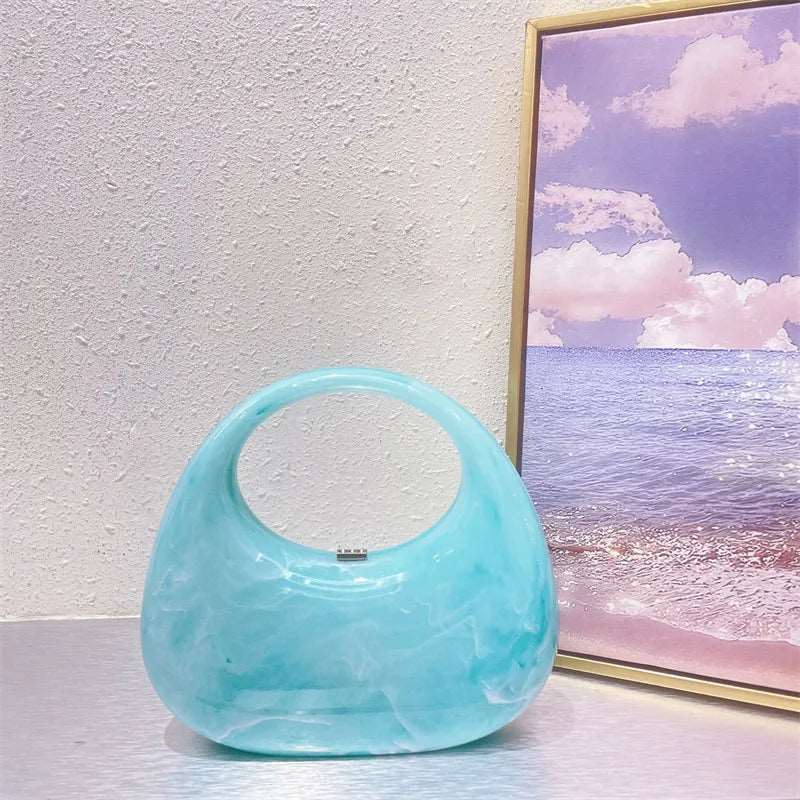 Marbled Candy Transparent Acrylic Clutch - Uniquely You Online - Clutch