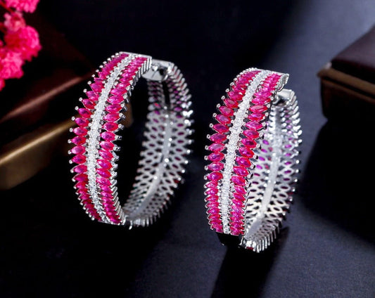 Marquise Cut Pave Hoop Earrings - Uniquely You Online - Earrings