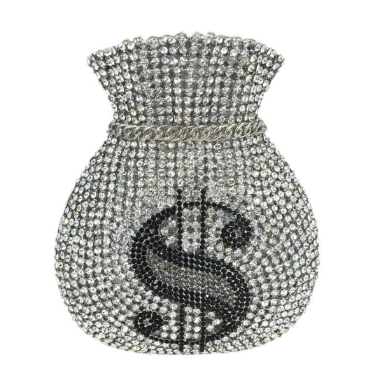 Mini Crystal Money Bag Clutch - Uniquely You Online - Clutch