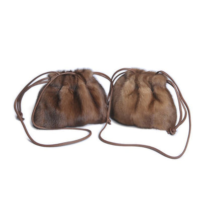 Mink Fur Drawstring Bag - Uniquely You Online - Handbag