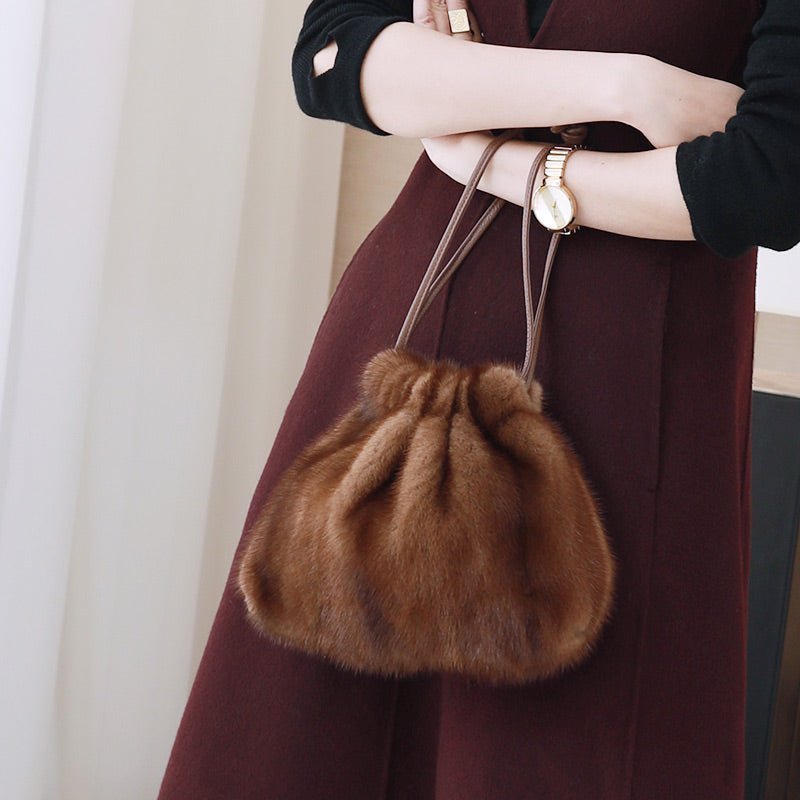 Mink Fur Drawstring Bag - Uniquely You Online - Handbag