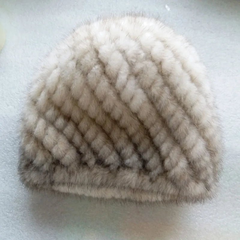 Mink Knitted Thick Fur Beanie - Uniquely You Online - Hat