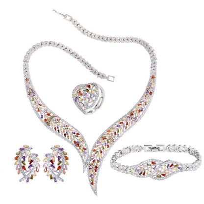 Multicolor Leaf Shape Jewelry Set - Uniquely You Online - Jewelry Set
