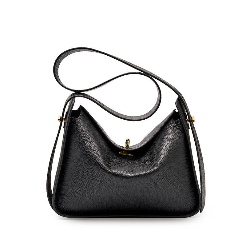 Notched Leather Handbag - Uniquely You Online - Handbag