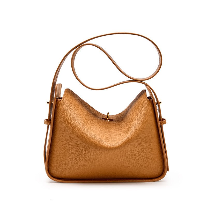 Notched Leather Handbag - Uniquely You Online - Handbag