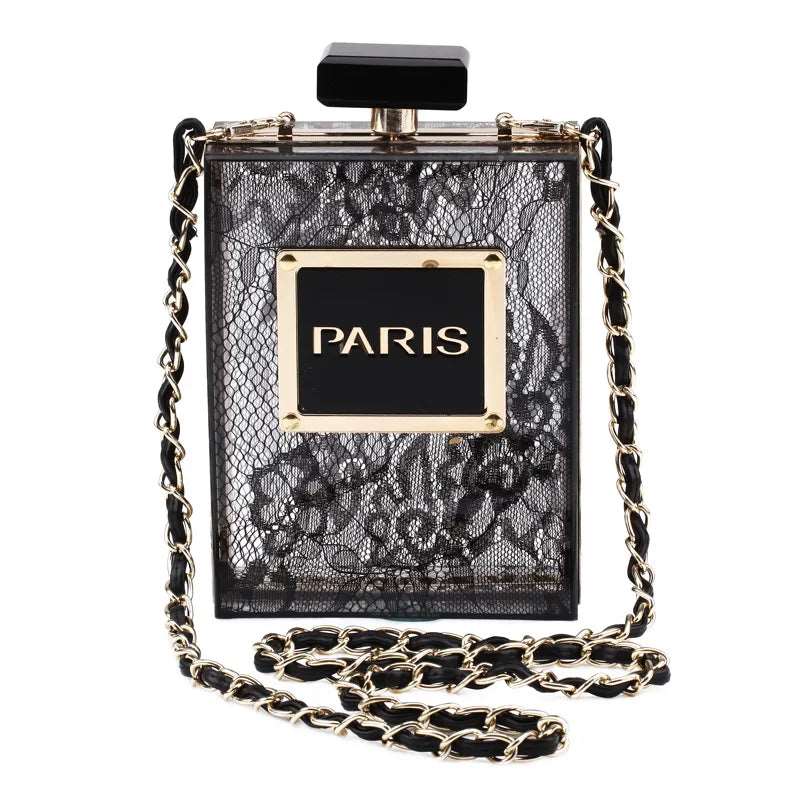 Paris Perfume Shaped Acrylic Novelty Bag - Uniquely You Online - Handbag