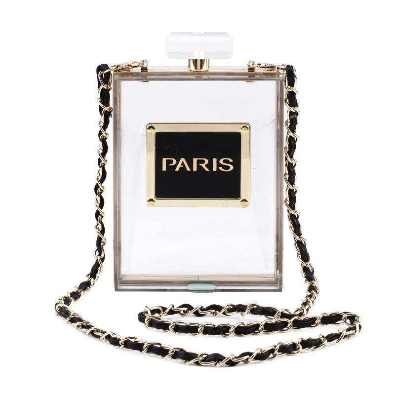 Paris Perfume Shaped Acrylic Novelty Bag - Uniquely You Online - Handbag