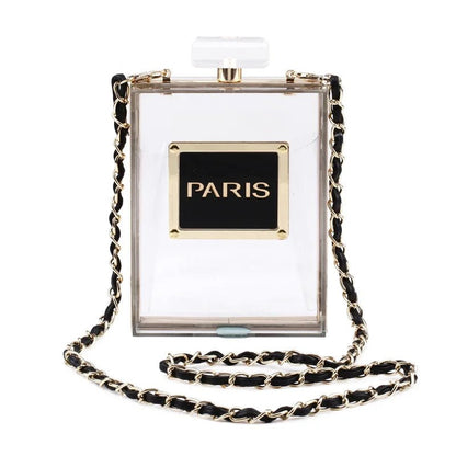 Paris Perfume Shaped Acrylic Novelty Bag - Uniquely You Online - Handbag