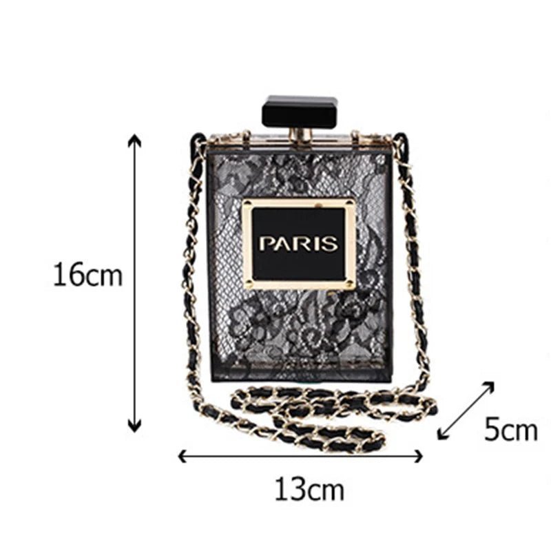 Paris Perfume Shaped Acrylic Novelty Bag - Uniquely You Online - Handbag