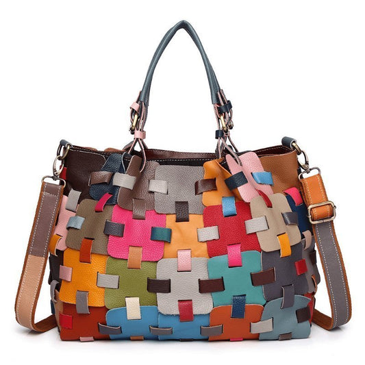 Patchwork Woven Handbag - Uniquely You Online - Handbag