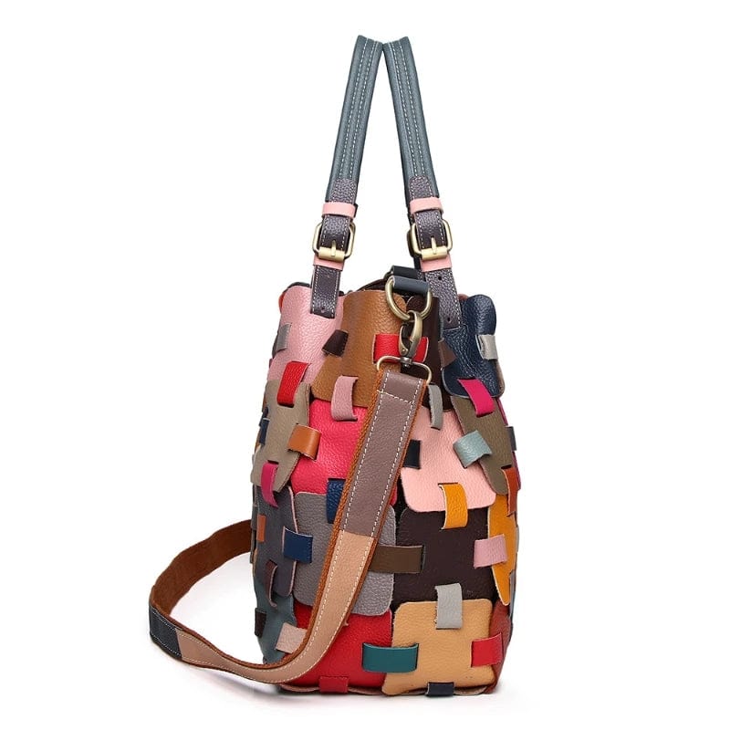 Patchwork Woven Handbag - Uniquely You Online - Handbag