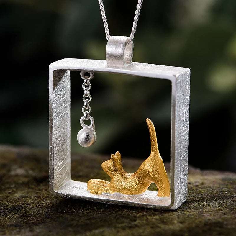 Playful Cat and Ball pendant - Uniquely You Online - Pendant