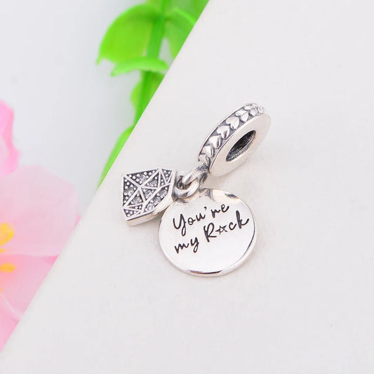 "You're my Rock" Diamond Charm - Uniquely You Online - Charms